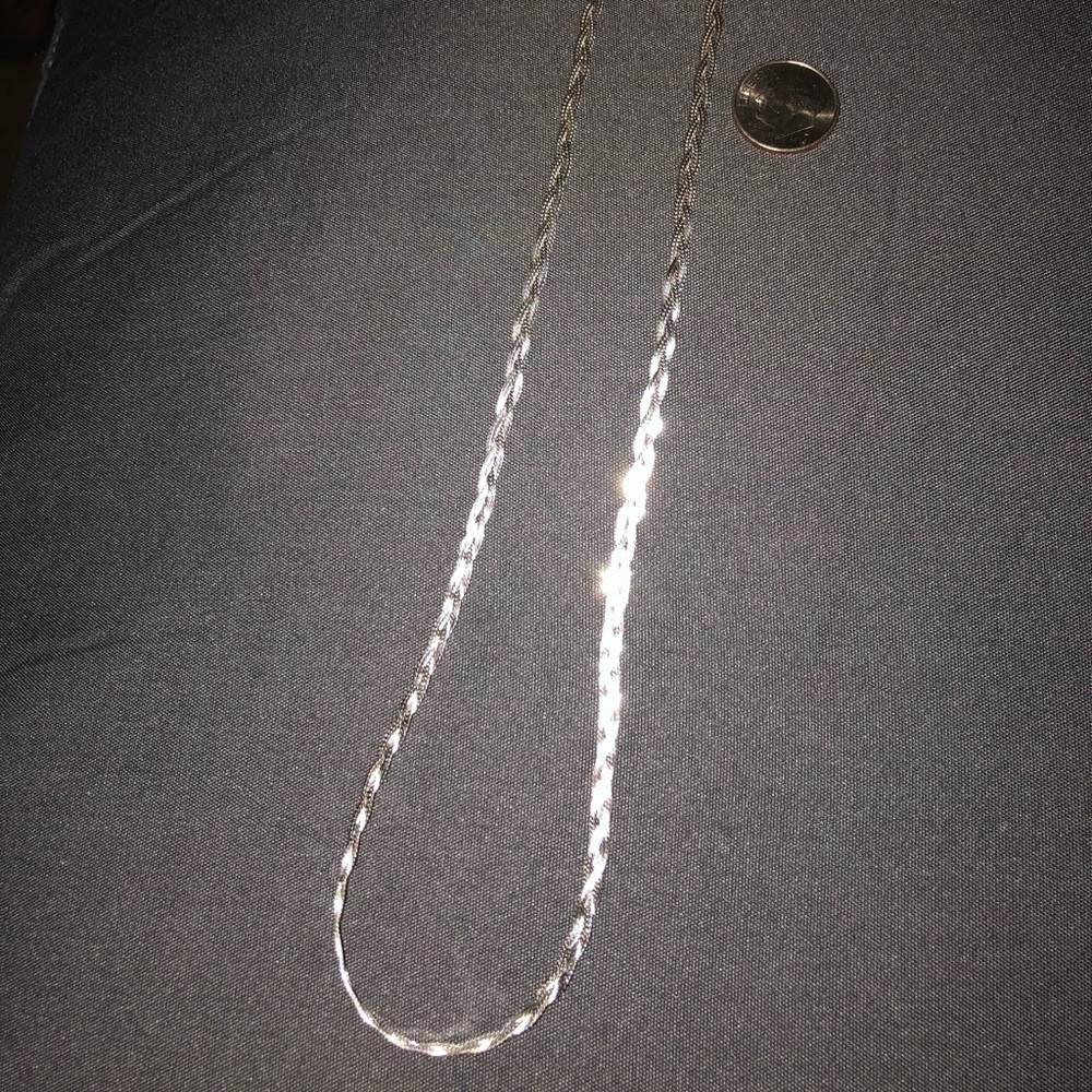 Sterling Silver braided herringbone, 925 stamp